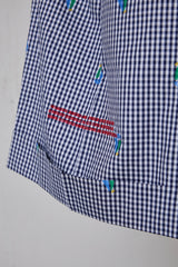 CUT JACQUARD GINGHAM MOST WIDE SLACKS