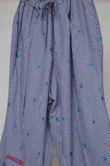 CUT JACQUARD GINGHAM MOST WIDE SLACKS