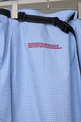 CUT JACQUARD GINGHAM LAYERED MINI