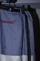 CUT JACQUARD GINGHAM LAYERED MINI