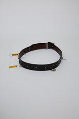 HAND-SPRAYED/STUDDED LEATHER BELT