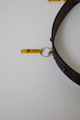 HAND-SPRAYED/STUDDED LEATHER BELT