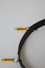 HAND-SPRAYED/STUDDED LEATHER BELT