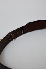 HAND-SPRAYED/STUDDED LEATHER BELT