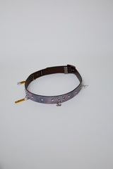 HAND-SPRAYED/STUDDED LEATHER BELT