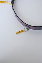 HAND-SPRAYED/STUDDED LEATHER BELT