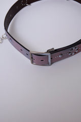 HAND-SPRAYED/STUDDED LEATHER BELT