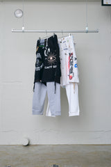 GRAPHIC CHAOS RECONSTRUCTED SWEAT-DOCKING PANTS