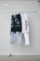 GRAPHIC CHAOS RECONSTRUCTED SWEAT-DOCKING PANTS
