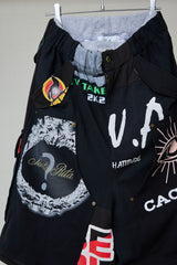 GRAPHIC CHAOS RECONSTRUCTED SWEAT-DOCKING PANTS