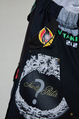 GRAPHIC CHAOS RECONSTRUCTED SWEAT-DOCKING PANTS