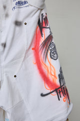 GRAPHIC CHAOS RECONSTRUCTED SWEAT-DOCKING PANTS