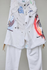 GRAPHIC CHAOS RECONSTRUCTED SWEAT-DOCKING PANTS