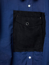 INDIGO COATED TAILORED POCKET SHIRT