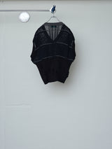 FLORAL OPEN-WORK SLEEVELESS CARDIGAN