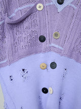 FLORAL OPEN-WORK SLEEVELESS CARDIGAN