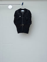 FLORAL REFLECTIVE ZIP CARDIGAN