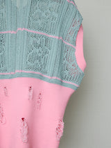 FLORAL REFLECTIVE ZIP CARDIGAN