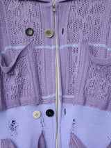 FLORAL REFLECTIVE ZIP CARDIGAN