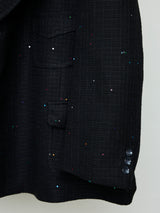 SEQUIN FANCY TWEED SHORT WIDE JACKET