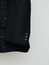 SEQUIN FANCY TWEED SHORT WIDE JACKET