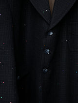 SEQUIN FANCY TWEED SHORT WIDE JACKET