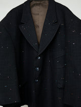 SEQUIN FANCY TWEED SHORT WIDE JACKET