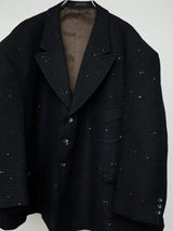 SEQUIN FANCY TWEED SHORT WIDE JACKET