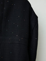 SEQUIN FANCY TWEED SHORT WIDE JACKET