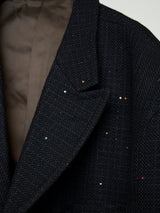 SEQUIN FANCY TWEED SHORT WIDE JACKET