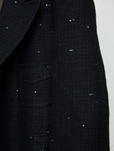 SEQUIN FANCY TWEED SHORT WIDE JACKET