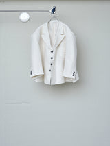 SEQUIN FANCY TWEED SHORT WIDE JACKET