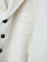 SEQUIN FANCY TWEED SHORT WIDE JACKET