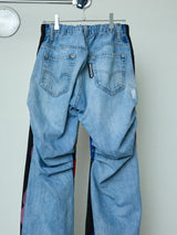 BACK DENIM RECONSTRUCTED SUZANI PANTS