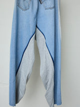 VINTAGE REMADE DENIM RHINESTONE 2WAY PANTS