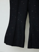 SEQUIN TWEED CROPPED FLARED PANTS
