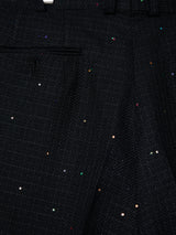 SEQUIN TWEED CROPPED FLARED PANTS