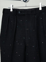 SEQUIN TWEED CROPPED FLARED PANTS