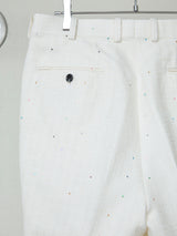 SEQUIN TWEED CROPPED FLARED PANTS
