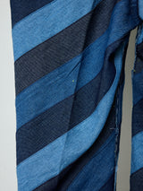 DENIM PATCHWORK BASTING CROPPED PANTS