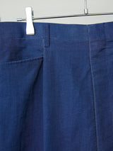 COATED INDIGO TAILORED PANTS