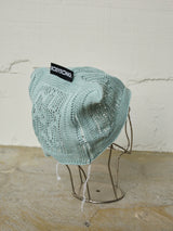 FLORAL OPEN-WORK KNIT CAP