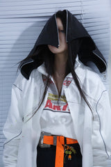 NINJA-SILHOUETTE LEATHER HOODED SP TOPS