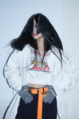NINJA-SILHOUETTE LEATHER HOODED SP TOPS