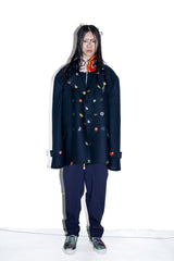 EARHOOD GLITTERY BALACLAVA ZIP SWEATER