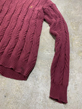 CHAPS RALPH LAUREN / VINTAGE CABLE KNIT CREWNECK SWEATER / EMBROIDERED CREST LOGO