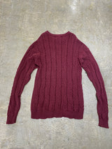 CHAPS RALPH LAUREN / VINTAGE CABLE KNIT CREWNECK SWEATER / EMBROIDERED CREST LOGO