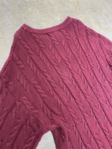 CHAPS RALPH LAUREN / VINTAGE CABLE KNIT CREWNECK SWEATER / EMBROIDERED CREST LOGO