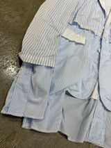 【COMME des GARCONS HOMME PLUS】Archival 2014SS "COMME des GARCONS HOMME PLUS" Reconstructed Striped Docking Tailored Jacket / BLUE × WHITE (SIZE: XS)