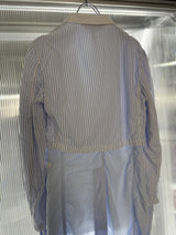 【COMME des GARCONS HOMME PLUS】Archival 2014SS "COMME des GARCONS HOMME PLUS" Reconstructed Striped Docking Tailored Jacket / BLUE × WHITE (SIZE: XS)